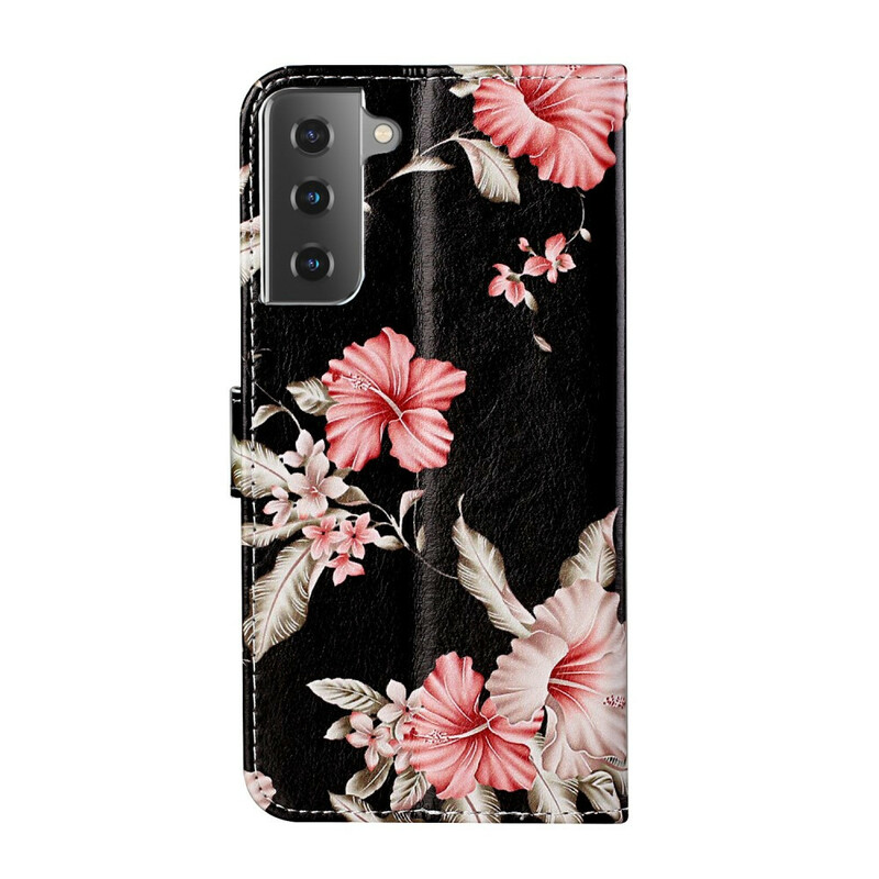 Samsung Galaxy S21 5G hoesje met bloemen