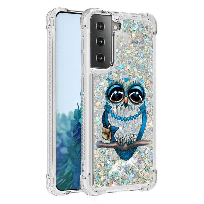 Samsung Galaxy S21 5G hoesje Miss Owl Glitter