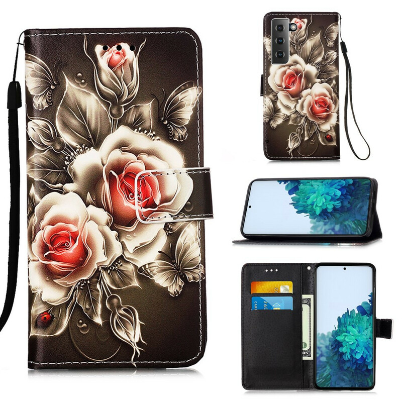 Samsung Galaxy S21 5G Gouden Rozen Hoesje