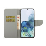 Samsung Galaxy S21 Plus 5G Strap Cover met Gekleurde Bloemen