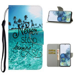 Samsung Galaxy S21 Plus 5G Never Stop Dreaming Navy Strap Case