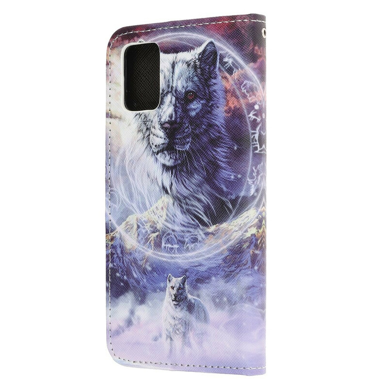 Samsung Galaxy A52 5G Winter Wolf Case met riem