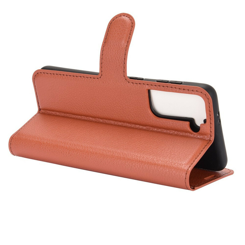 Samsung Galaxy S21 5G Kunstleer Hoesje Lychee Classic