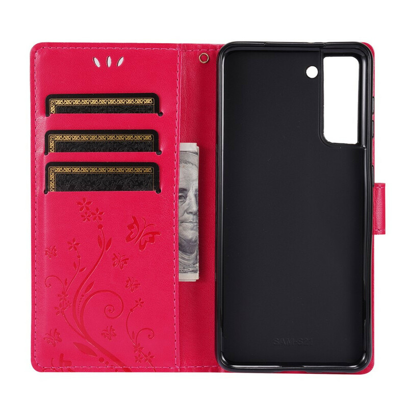 Samsung Galaxy S21 5G Hoesje Vlinders in de Wind