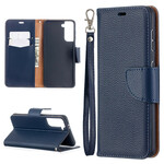 Samsung Galaxy S21 5G Hoesje Lychee Schuine Flap Samsung Galaxy S21 5G Hoesje Lychee Schuine Flap