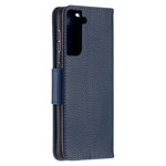Samsung Galaxy S21 5G Hoesje Lychee Schuine Flap Samsung Galaxy S21 5G Hoesje Lychee Schuine Flap