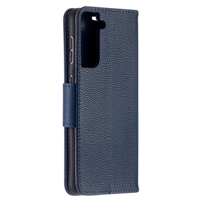 Samsung Galaxy S21 5G Hoesje Lychee Schuine Flap Samsung Galaxy S21 5G Hoesje Lychee Schuine Flap