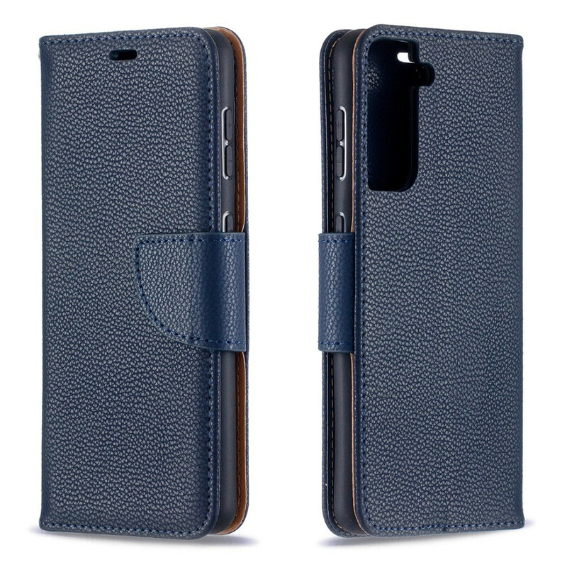 Samsung Galaxy S21 5G Hoesje Lychee Schuine Flap Samsung Galaxy S21 5G Hoesje Lychee Schuine Flap