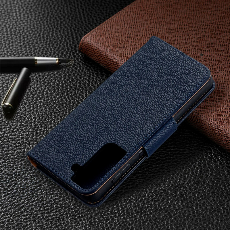 Samsung Galaxy S21 5G Hoesje Lychee Schuine Flap Samsung Galaxy S21 5G Hoesje Lychee Schuine Flap