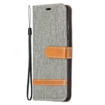 Samsung Galaxy S21 5G stof en leer effect case met riem