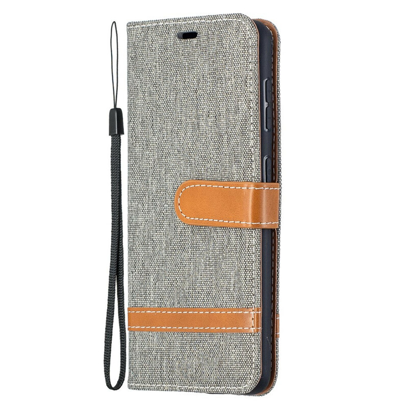 Samsung Galaxy S21 5G stof en leer effect case met riem