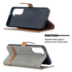 Samsung Galaxy S21 5G stof en leer effect case met riem