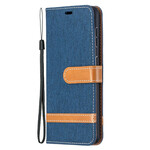 Samsung Galaxy S21 5G stof en leer effect case met riem