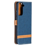 Samsung Galaxy S21 5G stof en leer effect case met riem