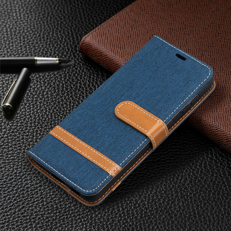 Samsung Galaxy S21 5G stof en leer effect case met riem