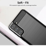 Samsung Galaxy S21 5G Geborsteld Carbon Fiber Hoesje MOFI